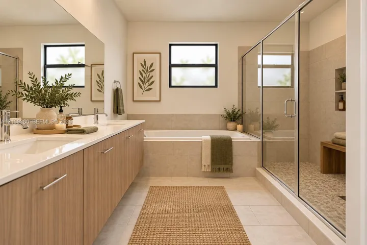 Digital staged Primary Bathroom