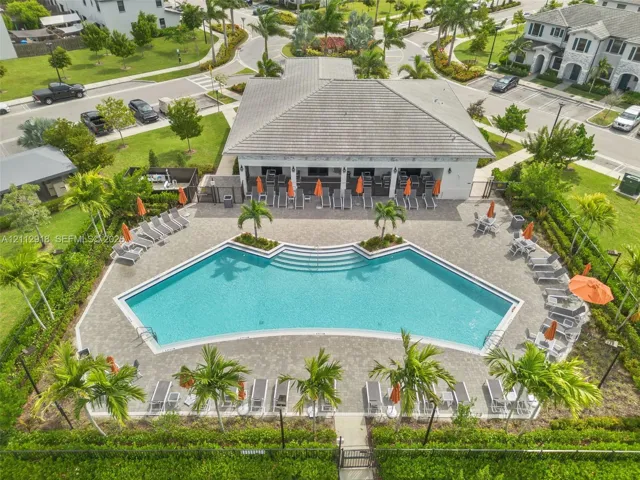 Community swimming pool and clubhouse