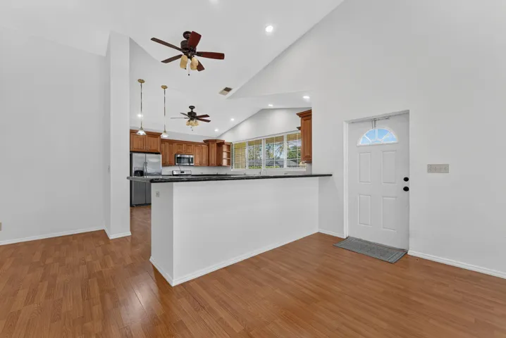 Open concept with vaulted ceilings