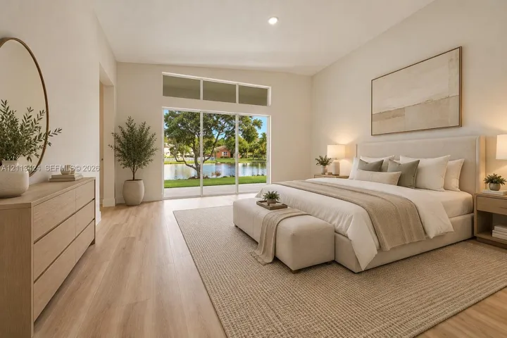 virtually staged master bedroom