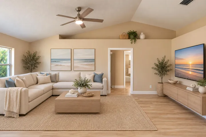 Virtually Staged Family Room