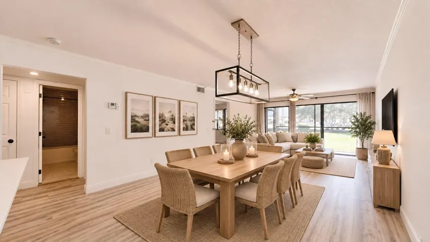 Living & Dining Virtually Staged