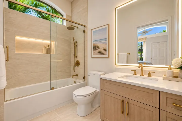 Virtually staged second en-suite bathroom