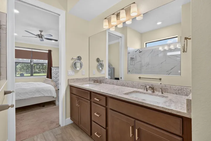Bathroom vanity and tilework