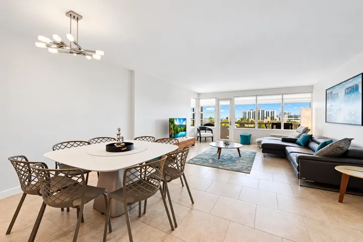 Modern Condo Living and Dining Room