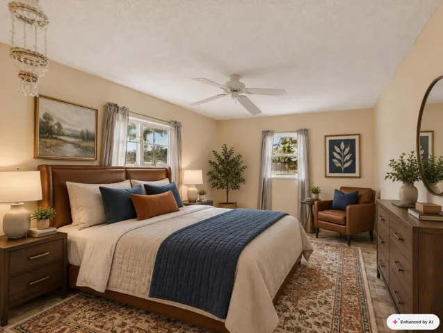 Primary Bedroom Staged