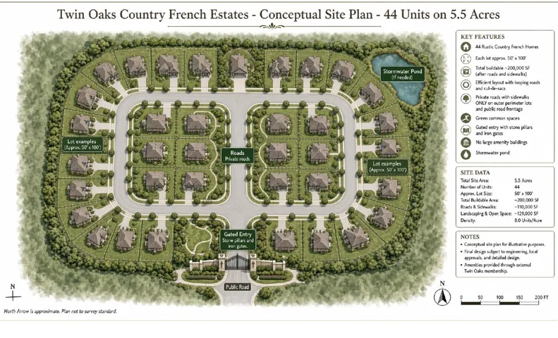 Twin Oaks French Country Estates Concept