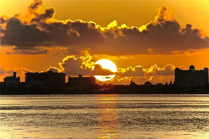 sunset from the pool side