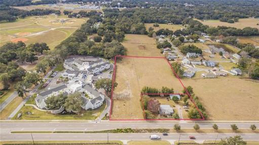 Arial view of the 325'+/- of frontage on Powell Road.