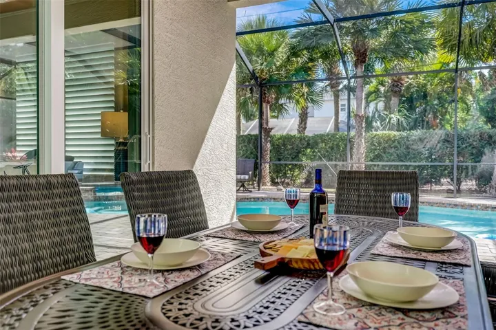 Outdoor dining table/covered pool area