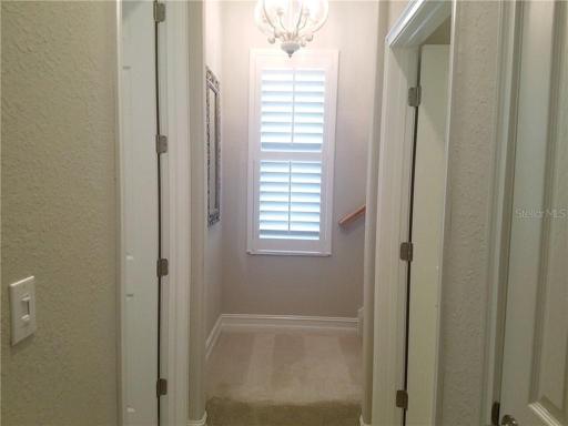 Hallway to the stairs full bonus room upstairs