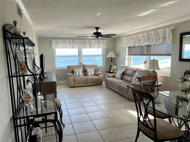 Looking into the living space, wonderful views