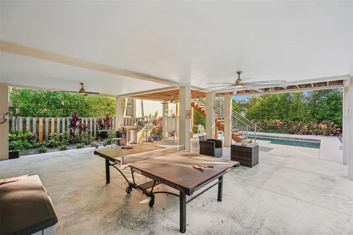 Ping Pong table/covered pool area