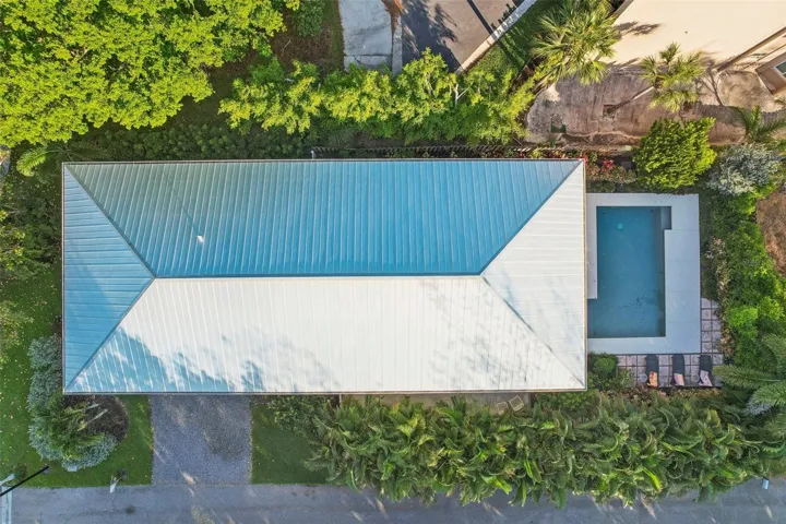 Aerial view of the house