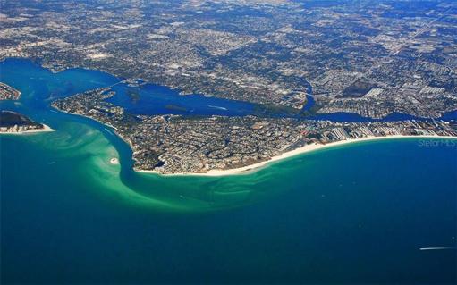 Aerial view of Siesta Key beach