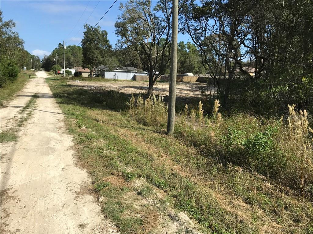 Looking north down the road from the property
