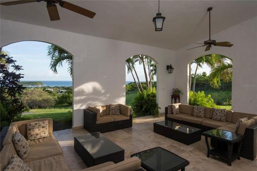 El Cerro Main House covered terrace from bedrooms