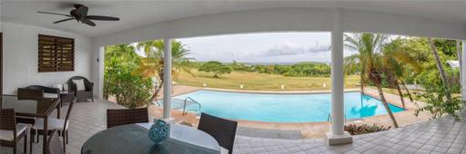 El Cerro Pool House covered terrace with ocean views