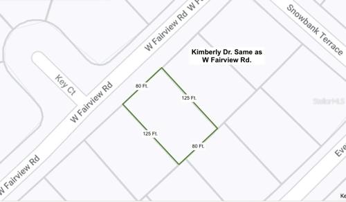 Lot dimensions and street names.