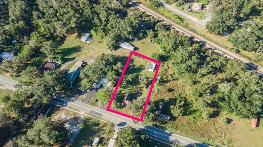 Aerial view of 0.77 acres on Hwy 301