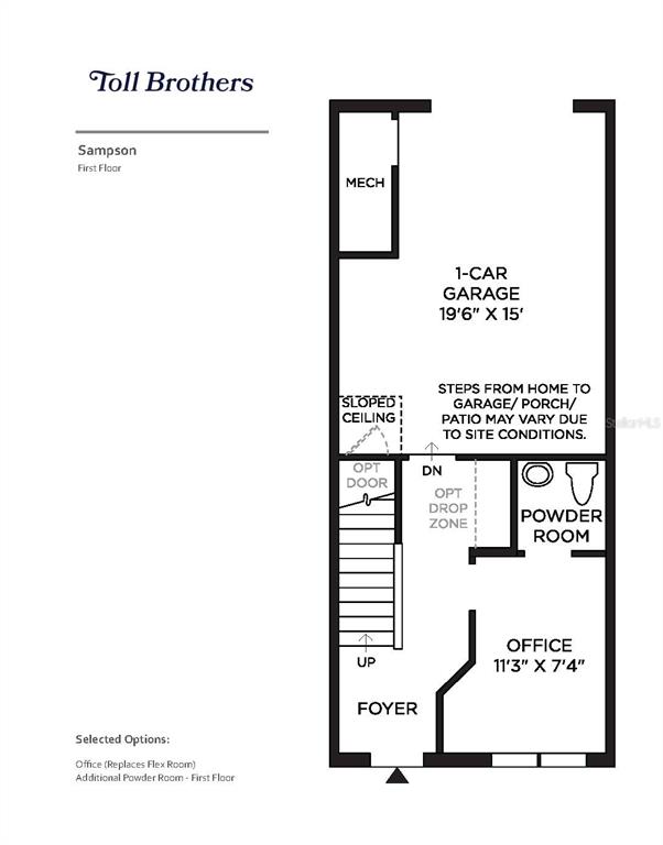 First floor office with powder bathroom.