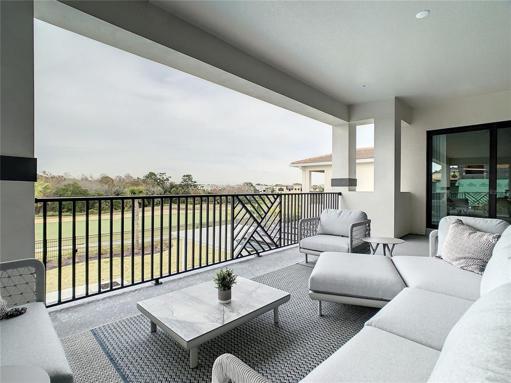 Balcony overlooking the 8th hole Jack Nicklaus golf course