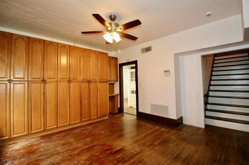 Stairs lead to all bedrooms