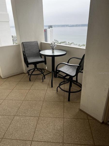 Seating in front of entry door, intracoastal and gulf views