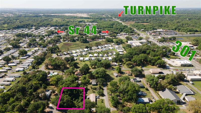 Aerial view with location