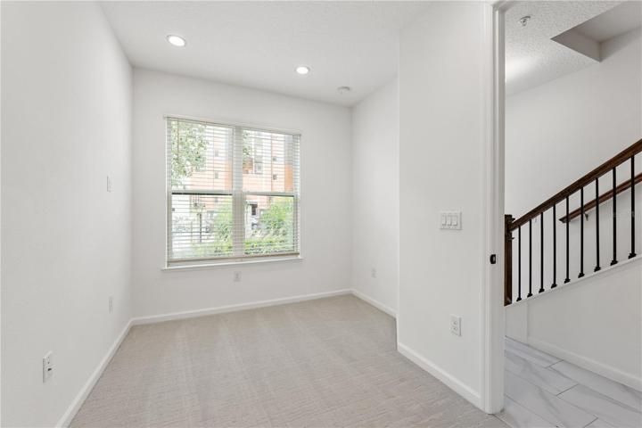 Private office and half bath on 1st floor.