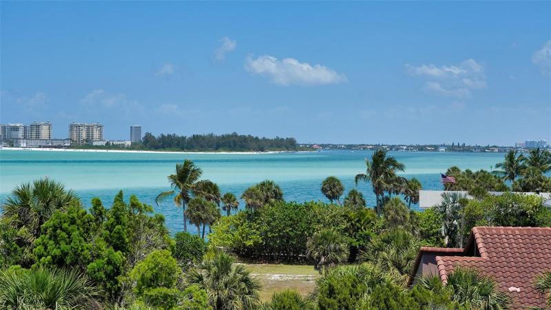 Views across Big Pass to Lido Key and downtown
