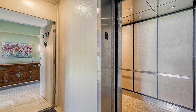 Elevator to 5th floor Penthouse