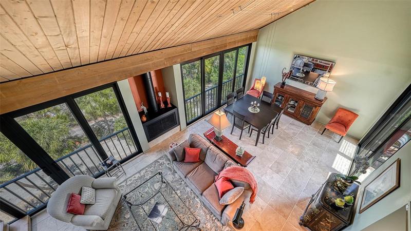 View from the Master bedroom overlooking the lining area