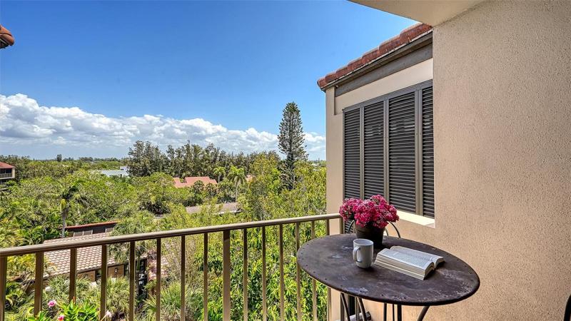 Enjoy coffee at sunrise from the Upstairs terrace off the master bedroom