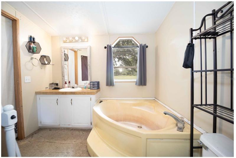 Master Bathroom with corner garden tub