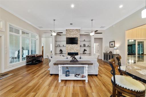 View from master suite to living room