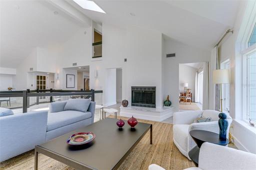 Formal sitting area with fireplace