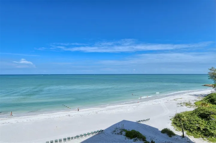 Whispering Sands beach and the Gulf, looking north.