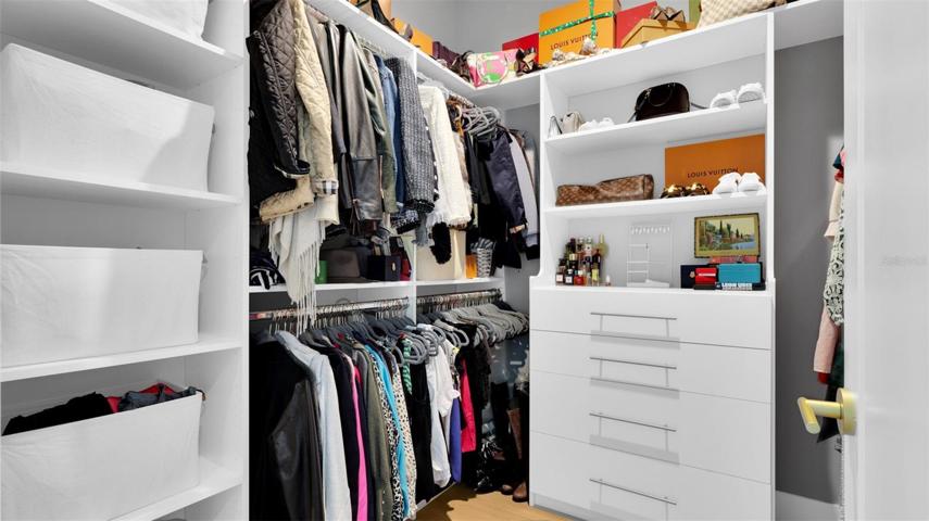 Key Largo 3783 model primary custom closets.