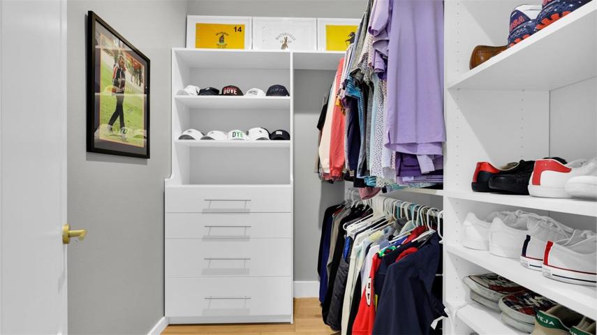 Key Largo 3783 model primary custom closets.