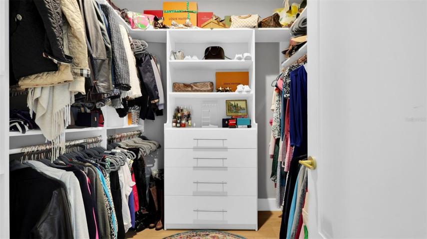 Key Largo 3783 model primary custom closets.