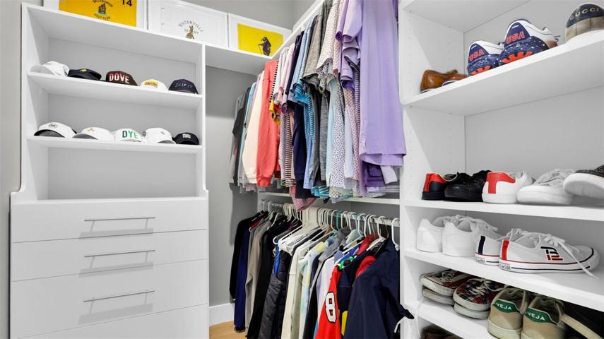 Key Largo 3783 model primary custom closets.