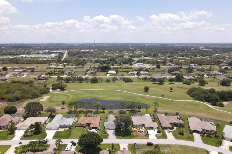 Aerial showing the lake and golf course