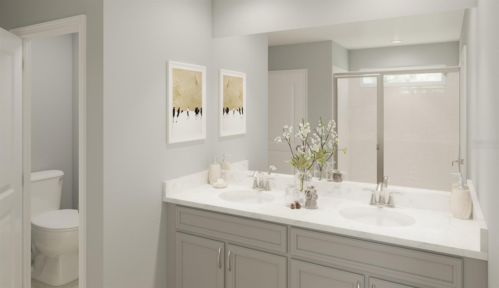*Virtually Staged* Owners Bath