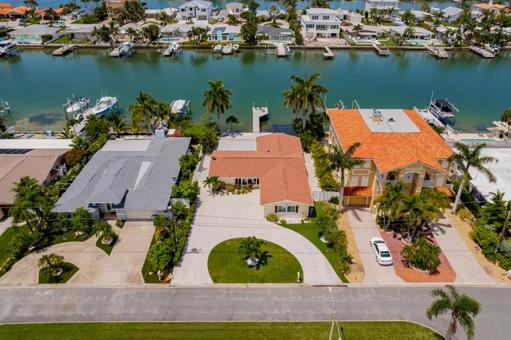 Front aerial looking west toward canal
