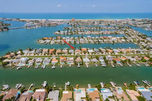 Aerial looking west toward the Gulf beach