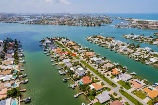 Aerial looking south toward the Treasure Island Causeway