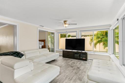 Enclosed Florida room and TV area
