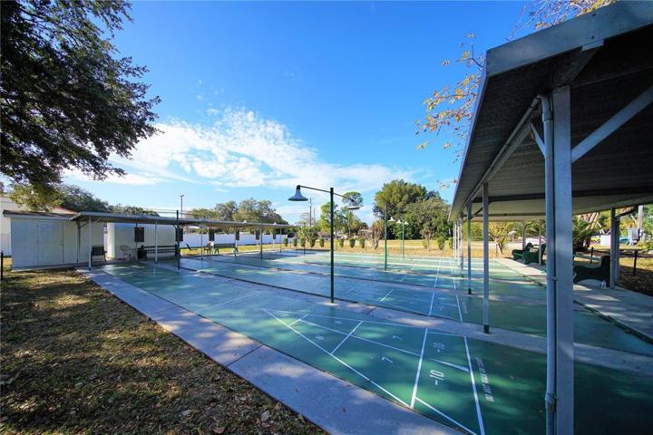 Shuffleboard by the clubhouse