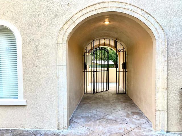Gated entrance to courtyard